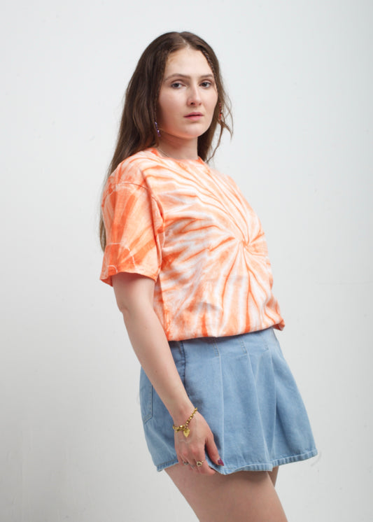 Orange Spiral Tie Dye T-Shirt