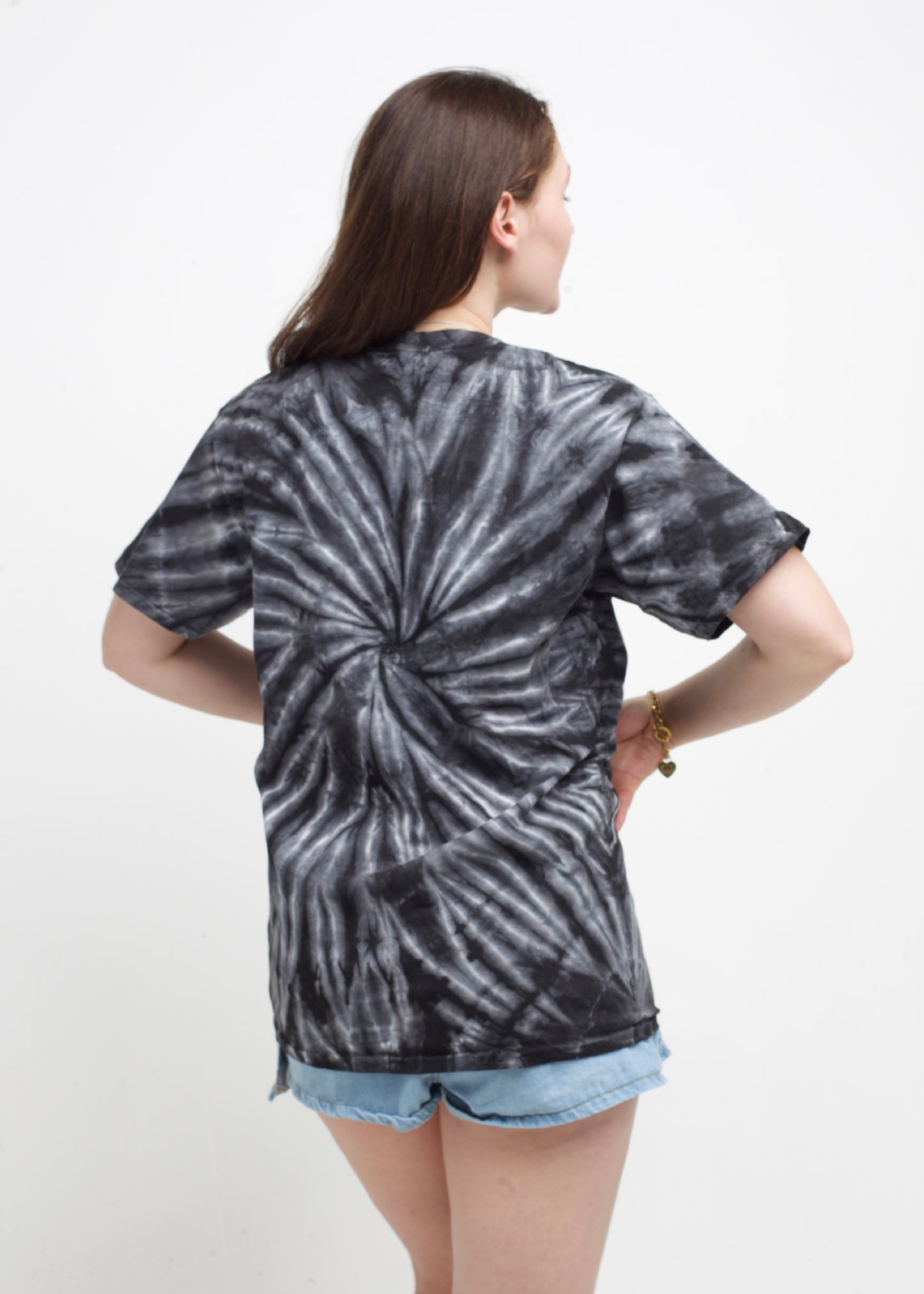 Black Spiral Tie Dye T-Shirt (Clouseout)
