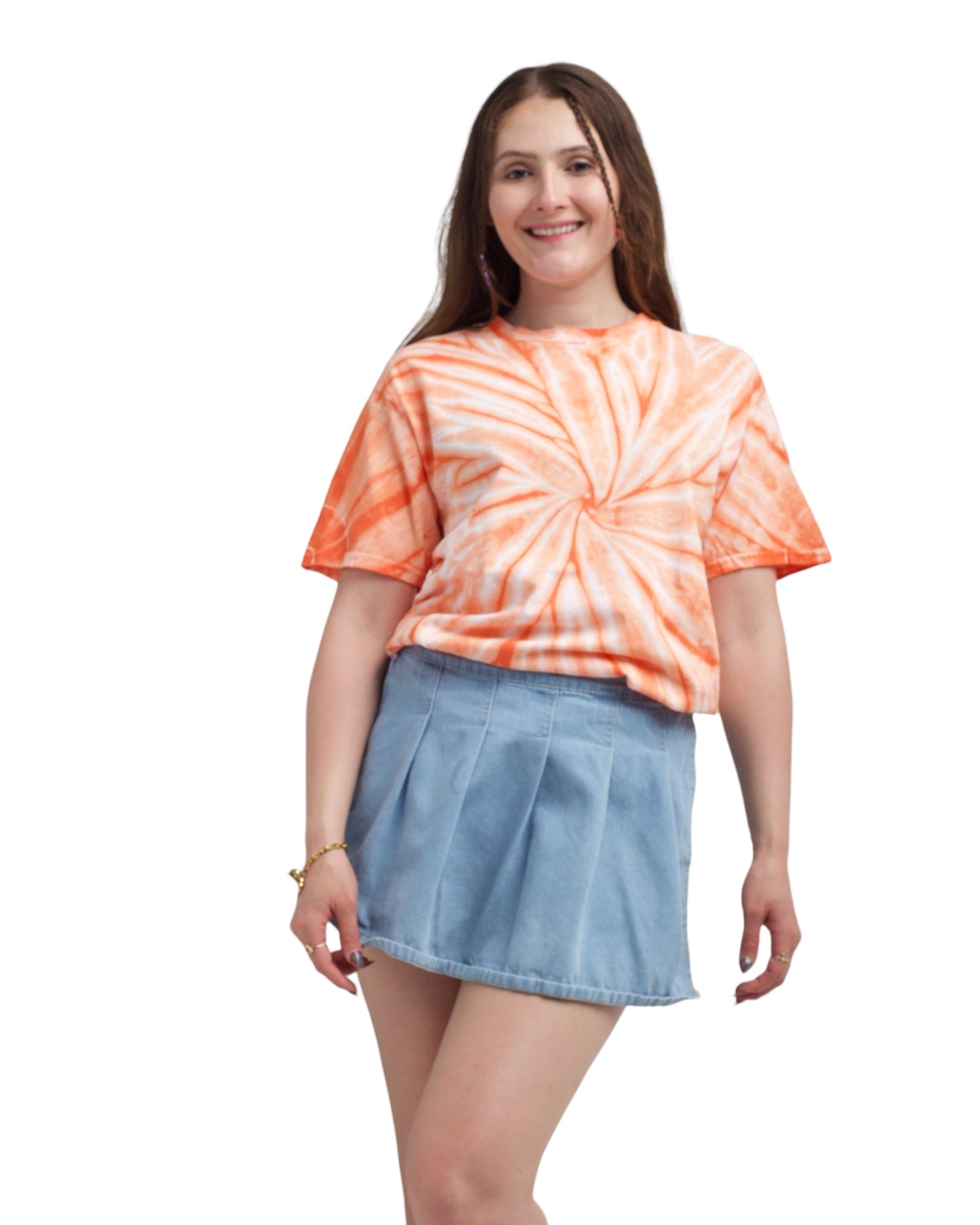 Orange Spiral Tie Dye T-Shirt