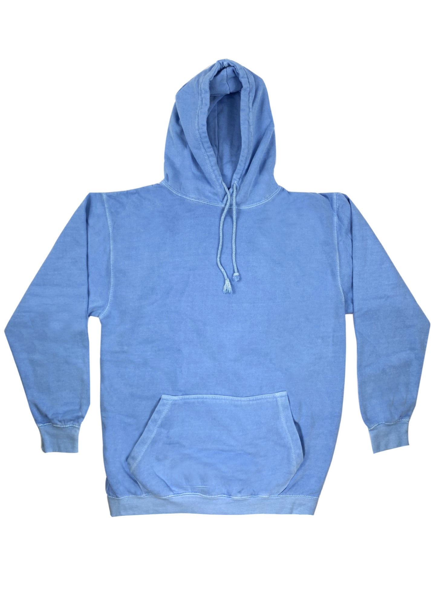 Baby Blue Pigment Dye Pullover Hoodie Custom Colors Apparel