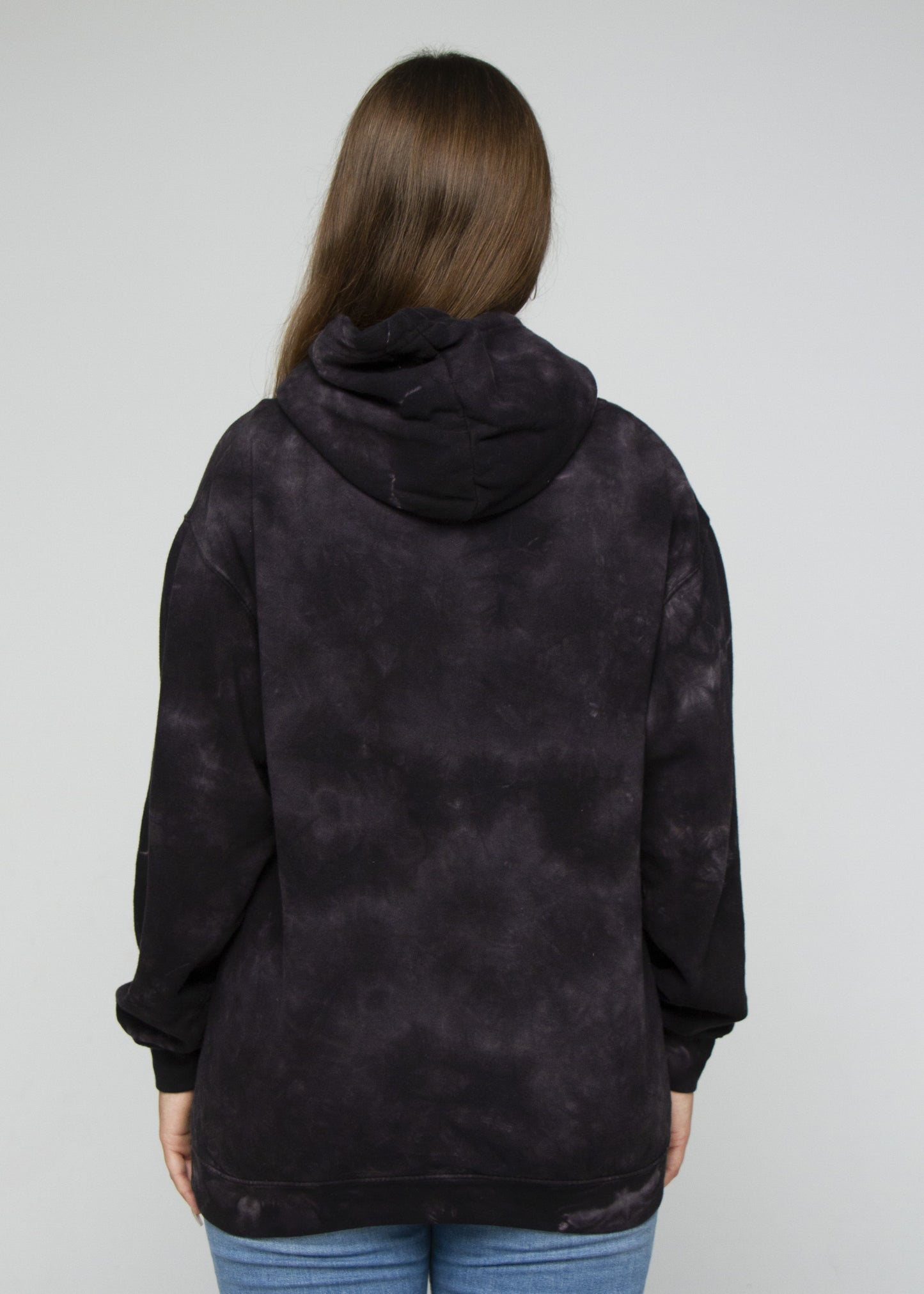 Black Crystal Wash Tie Dye Hoodie