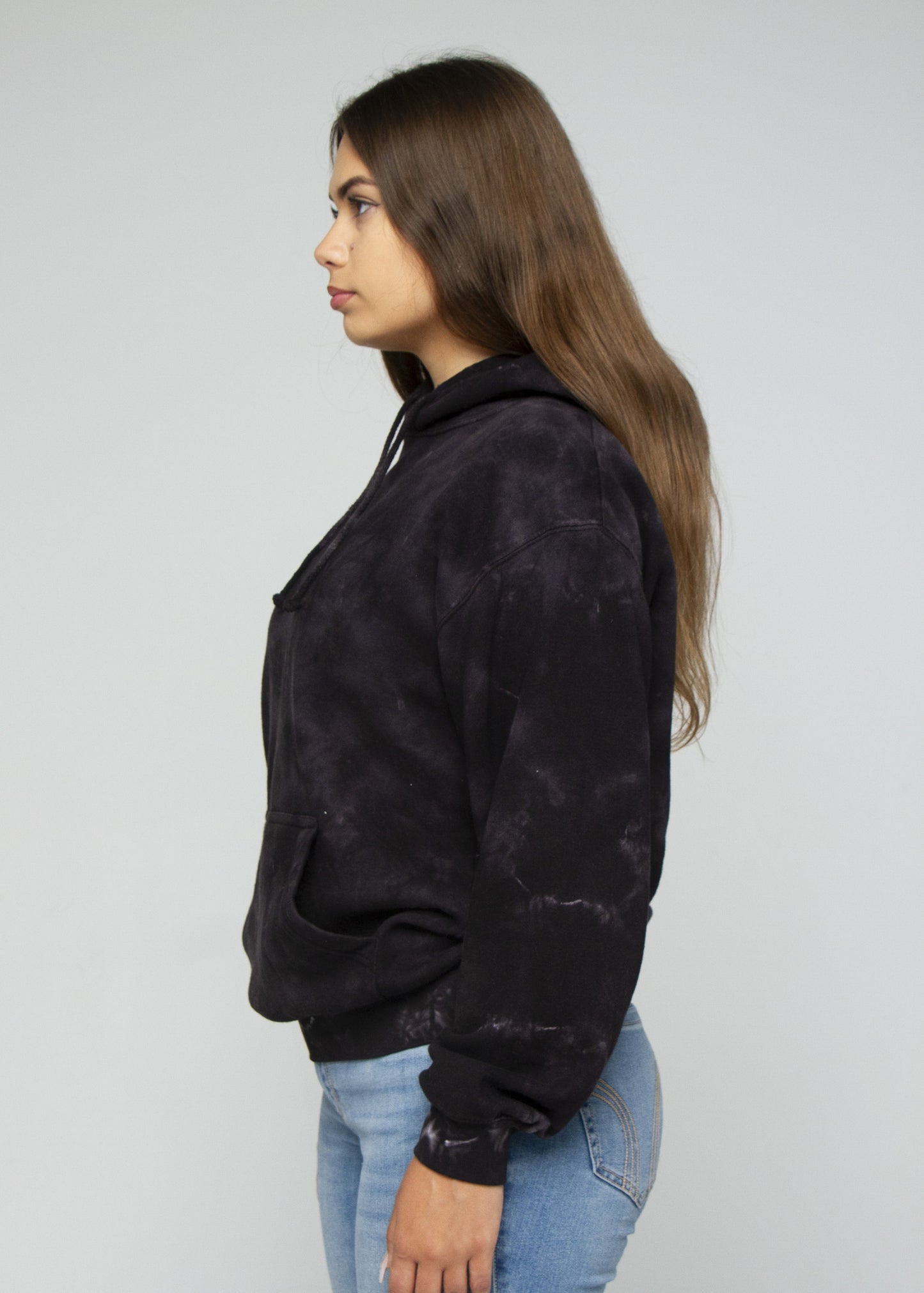 Black Crystal Wash Tie Dye Hoodie