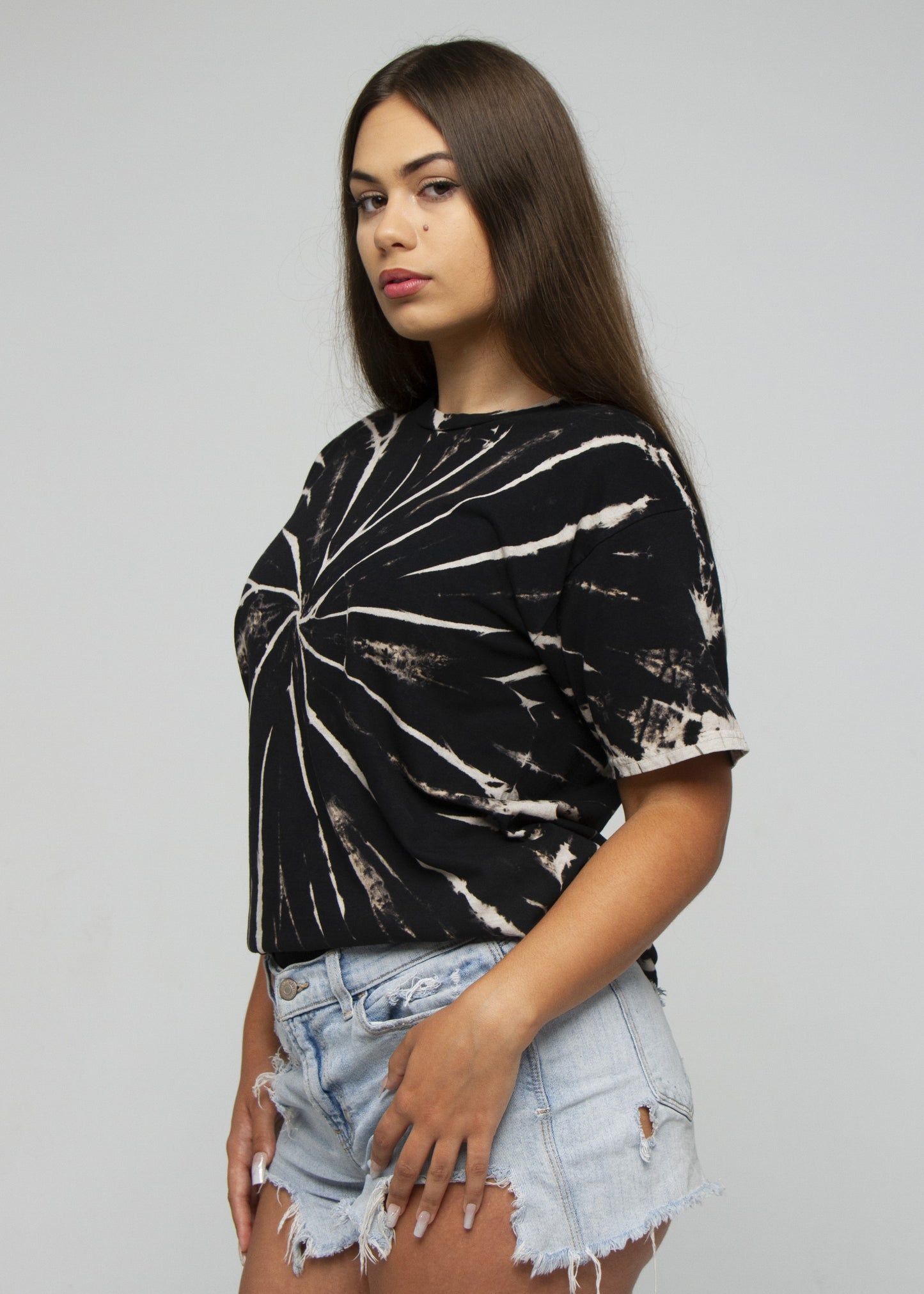 Black / Khaki Spiral Tie Dye T-Shirt (Closeout)