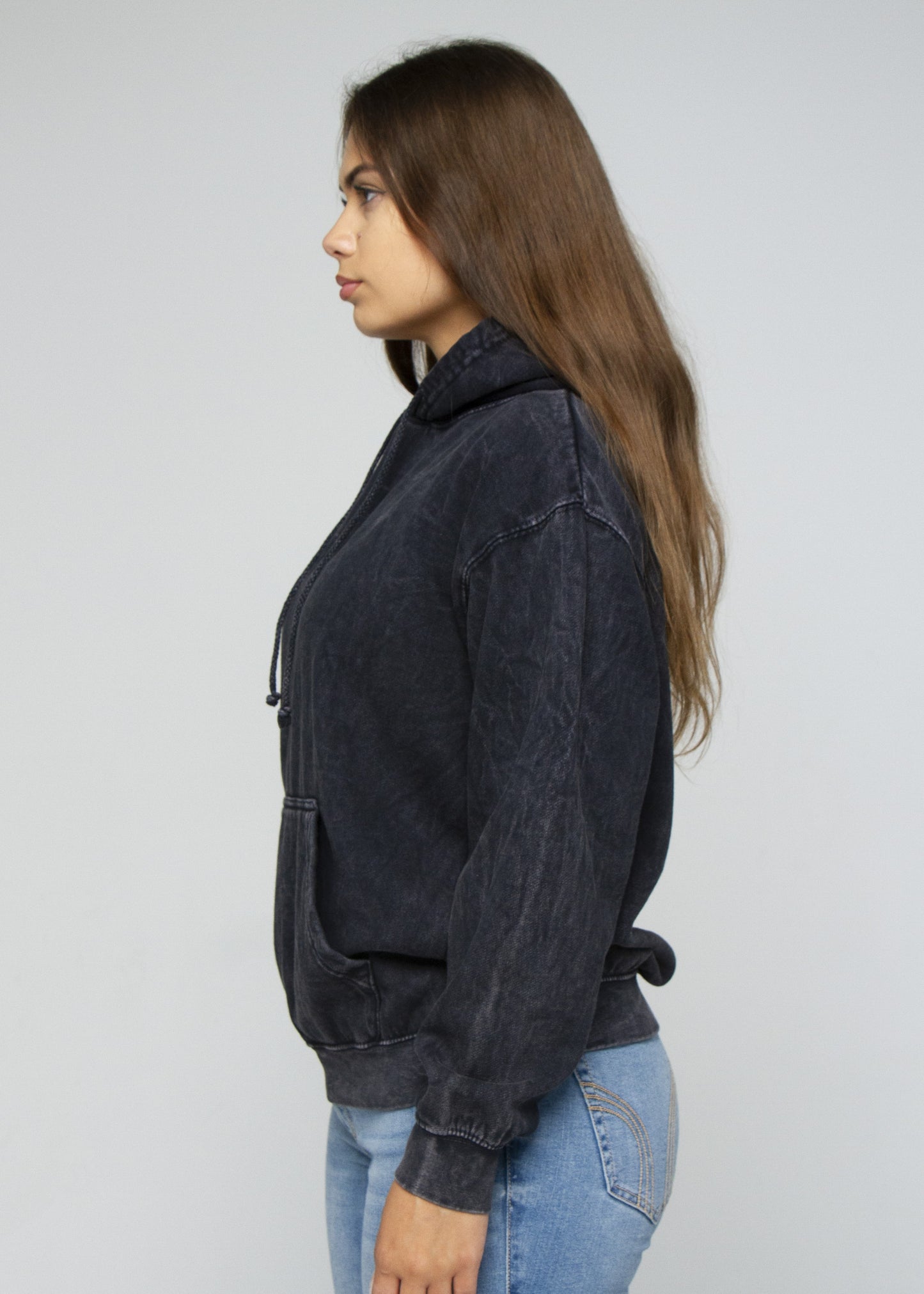 Black Mineral Wash Hoodie