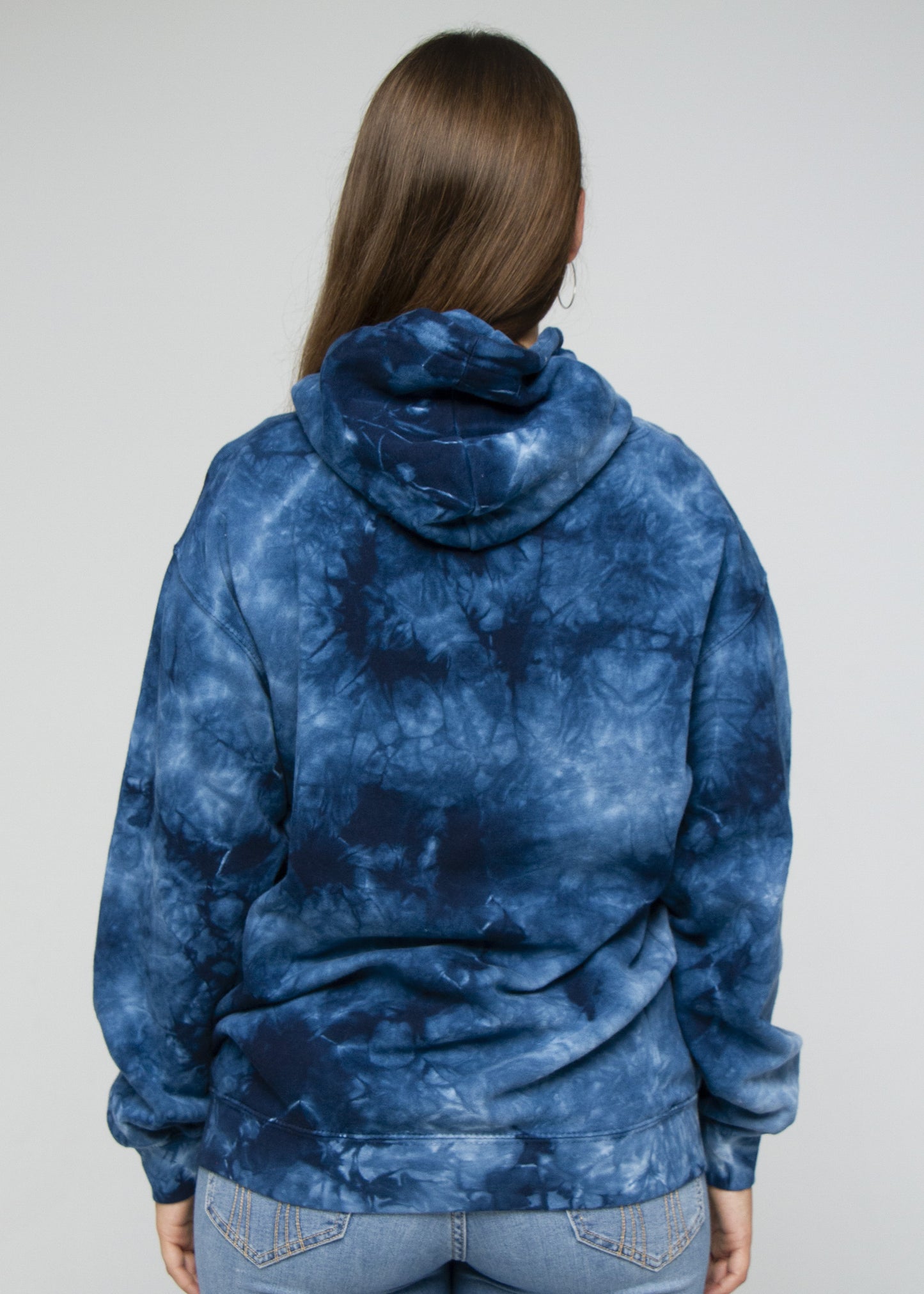 Blue Crystal Wash Tie Dye Hoodie
