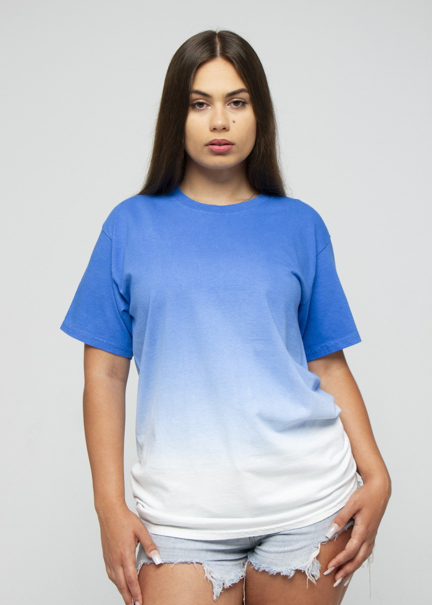 Blue White Dip Dye T-Shirt
