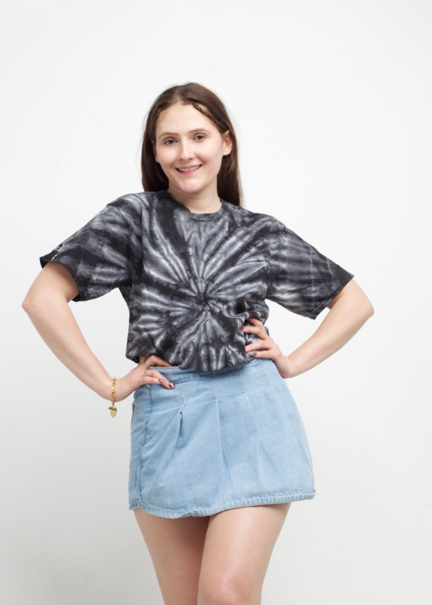 Black Spiral Tie Dye T-Shirt (Clouseout)