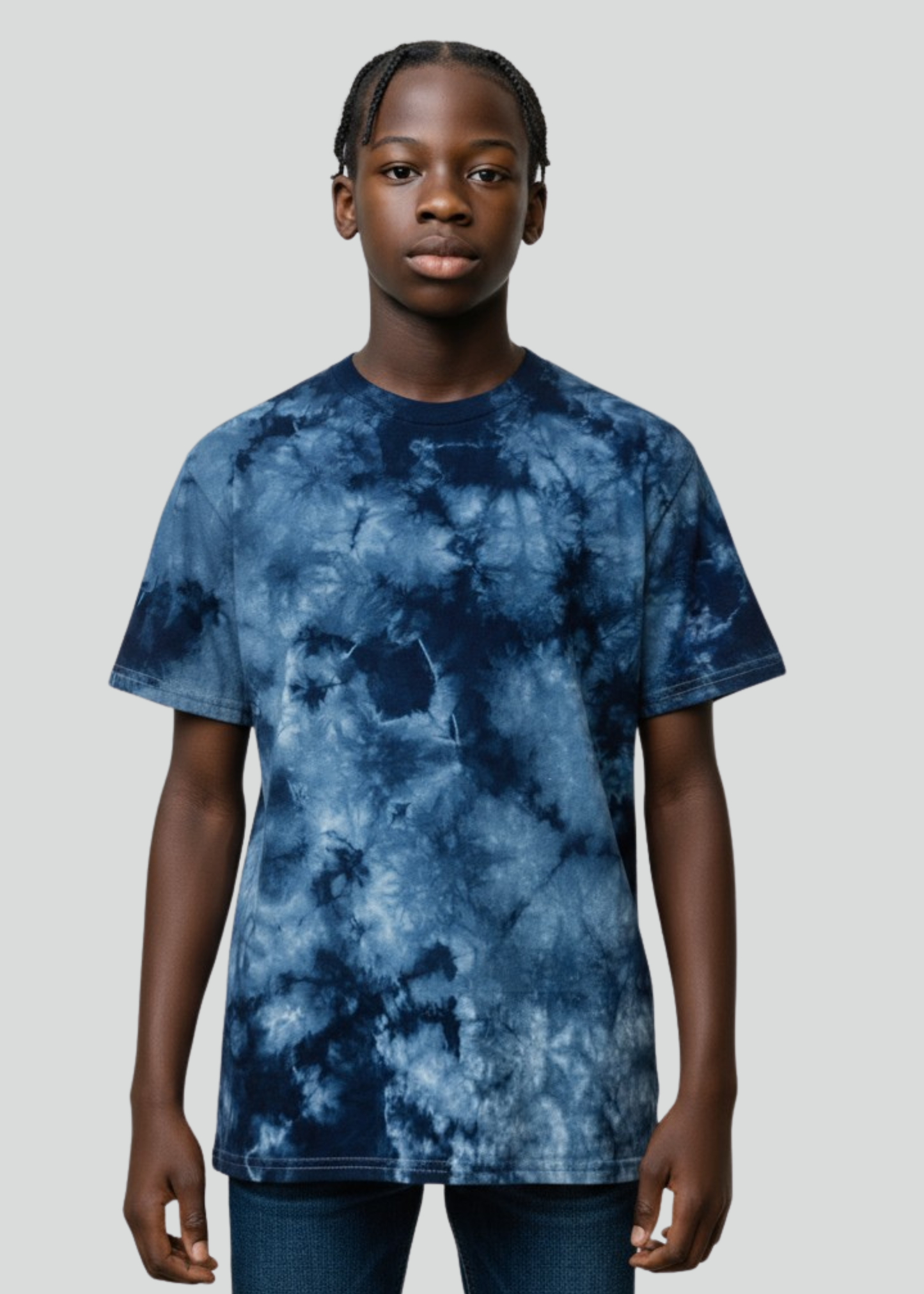 Blue Crystal Wash Tie Dye T-Shirt