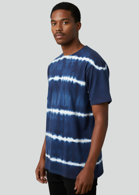 Navy Bamboo Wash Tie Dye Short Sleeve T-Shirt | Custom Colors Apparel