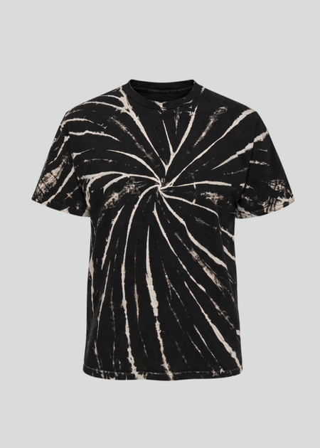 Black / White Spiral Tie Dye Short Sleeve T-Shirt | Custom Colors