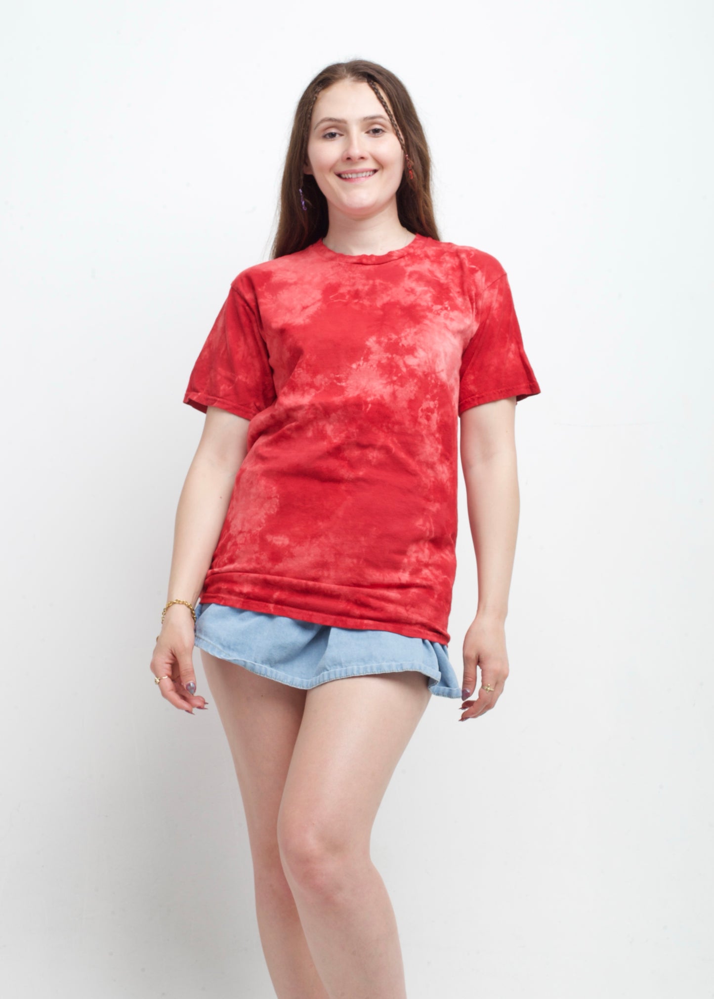 Red Crystal Wash Tie Dye T-Shirt Alstyle 1301