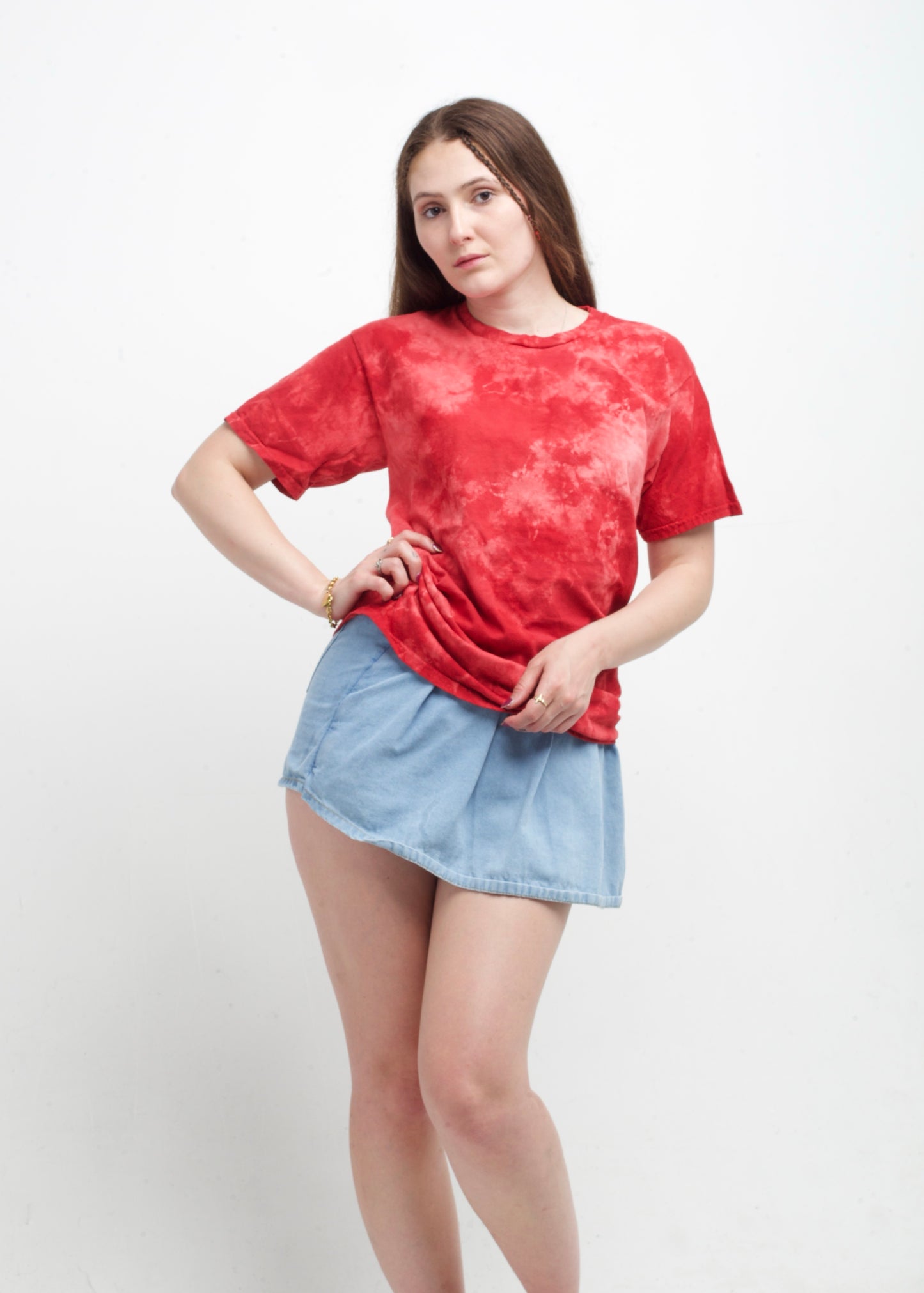 Red Crystal Wash Tie Dye T-Shirt Alstyle 1301