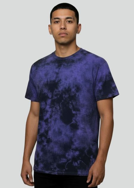 Purple / Black Crystal Wash Tie Dye T-Shirt | Custom Colors Apparel