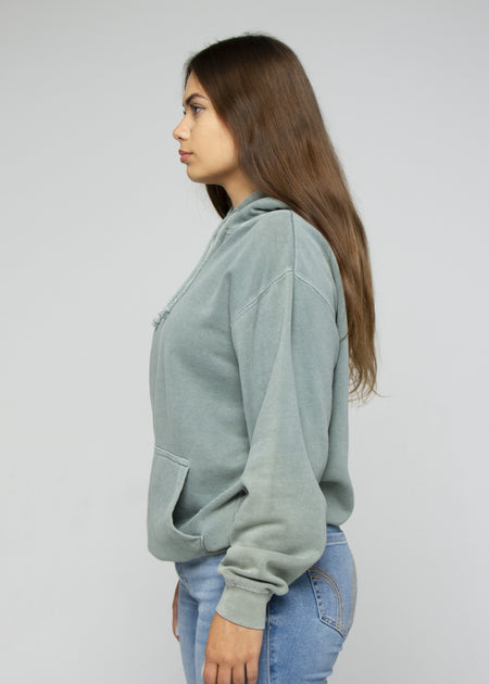 Green Pigment Dye Pullover Hoodie | Custom Colors Apparel