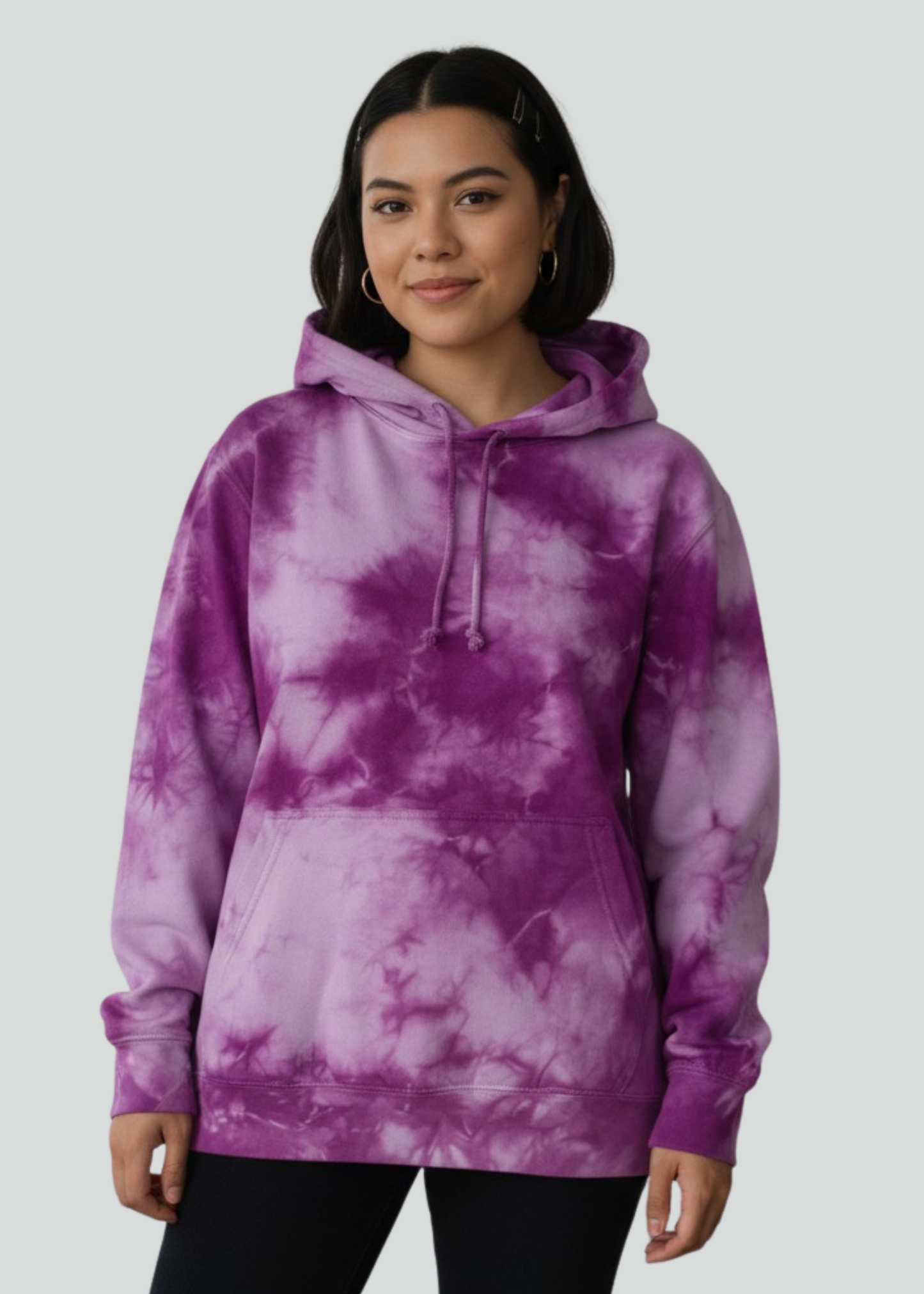 Magenta Crystal Wash Tie Dye Hoodie