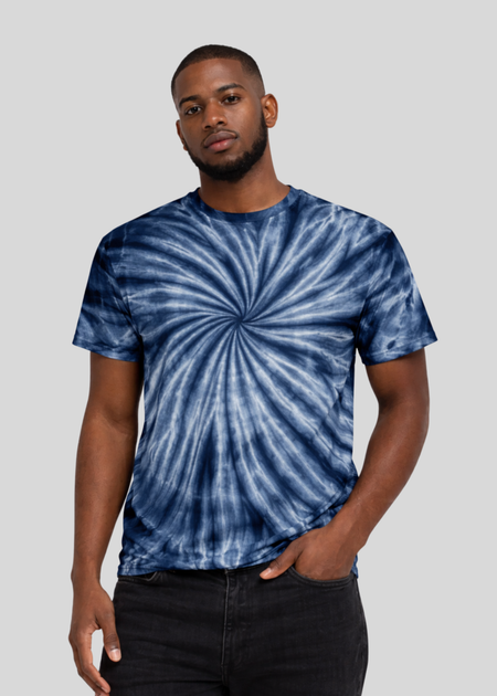 Navy Tie Dye Short Sleeve T-Shirt | Custom Colors Apparel