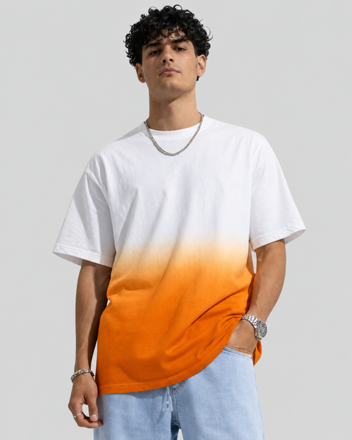 White Orange Dip Dye T-Shirt – Custom Colors Apparel