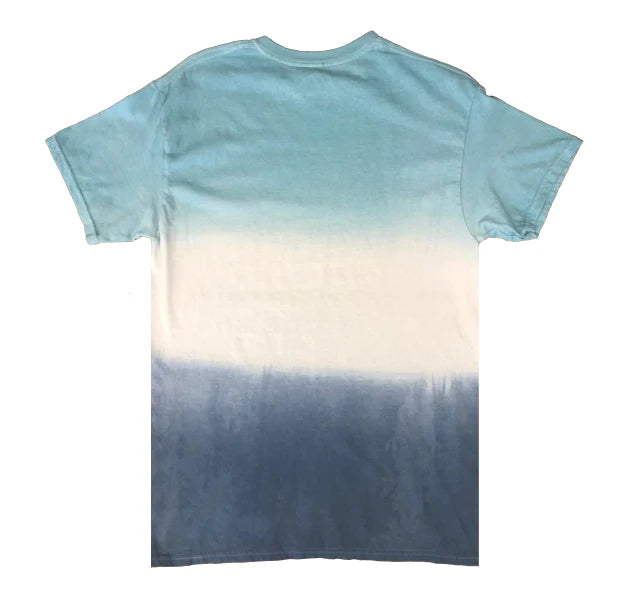 Aqua White Navy Dip Dye T-Shirt Alstyle 1301 V3