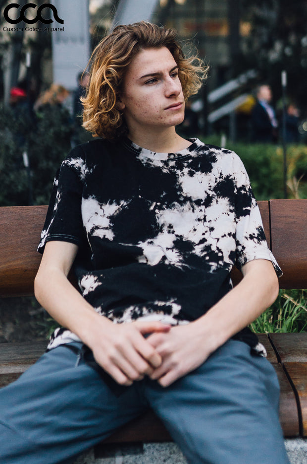 Black / Khaki Crystal Wash Short Sleeve T-Shirt | Custom Colors Apparel