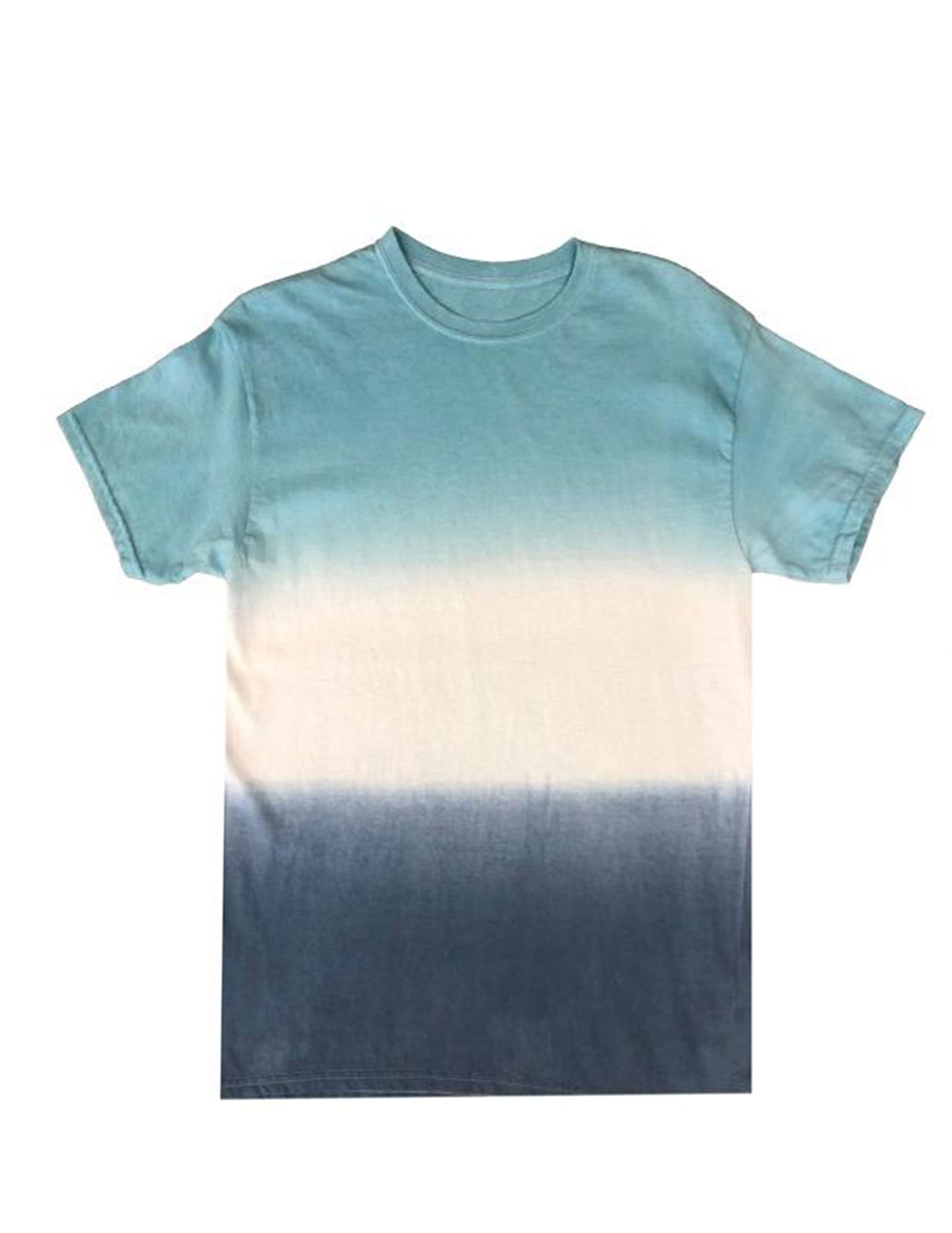 Aqua White Navy Dip Dye T-Shirt V3
