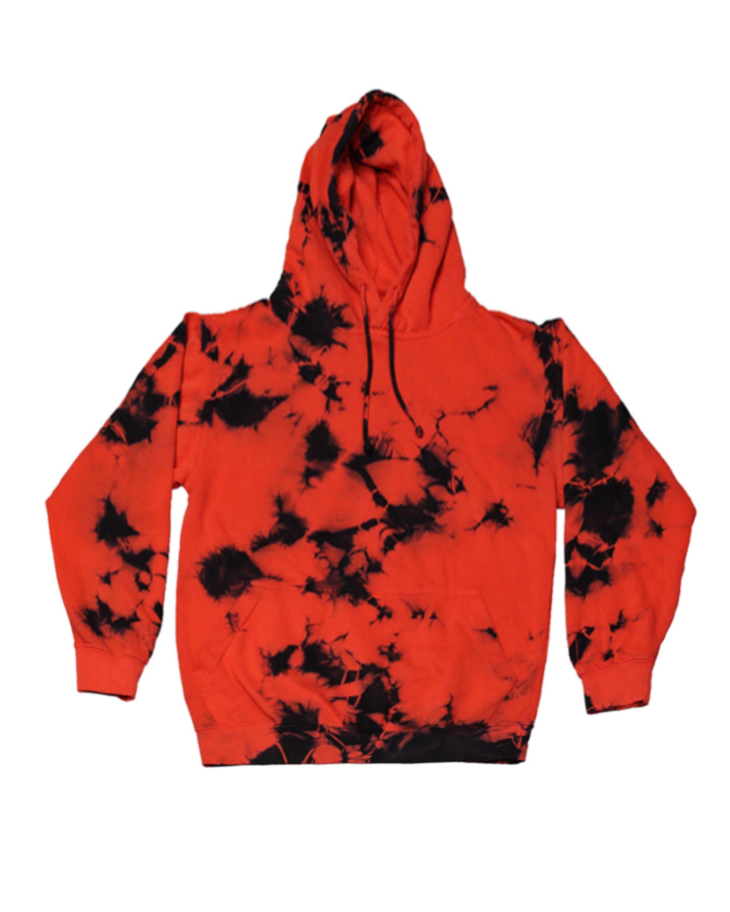 Red / Black Crystal Wash Tie Dye Hoodie