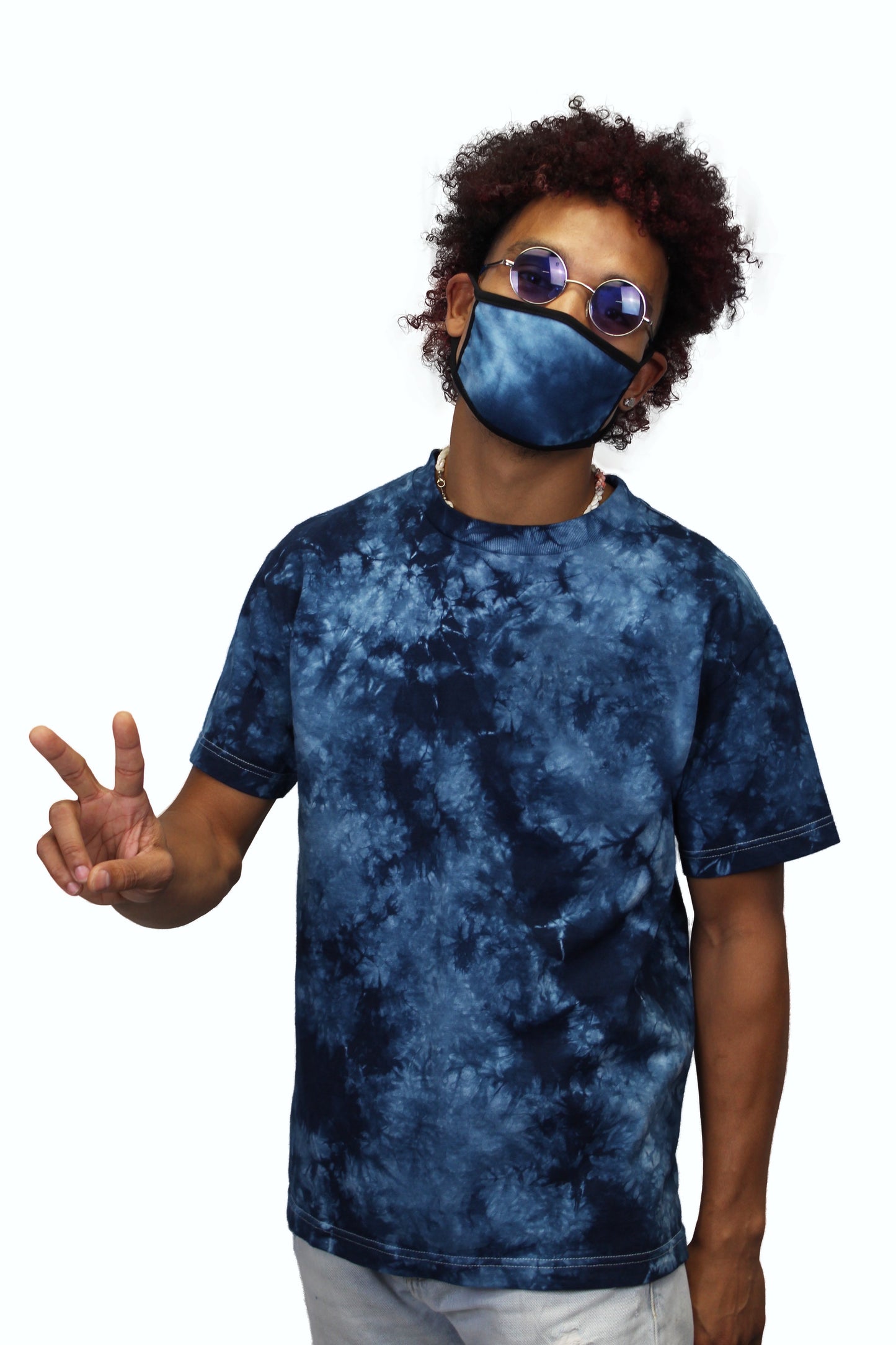 Blue Crystal Wash Tie Dye T-Shirt Alstyle 1301