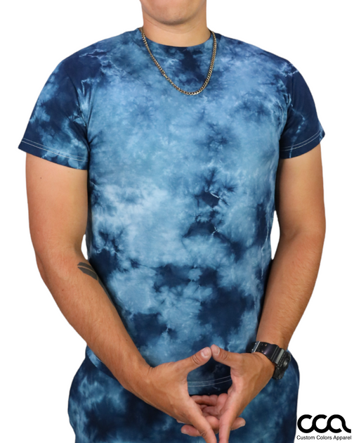 Wash Short Blue Colors Sleeve Custom T-Shirt Apparel | Crystal