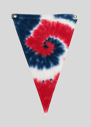 Red White and Blue Spiral Tie Dye Flag