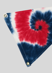 Red White and Blue Spiral Tie Dye Flag