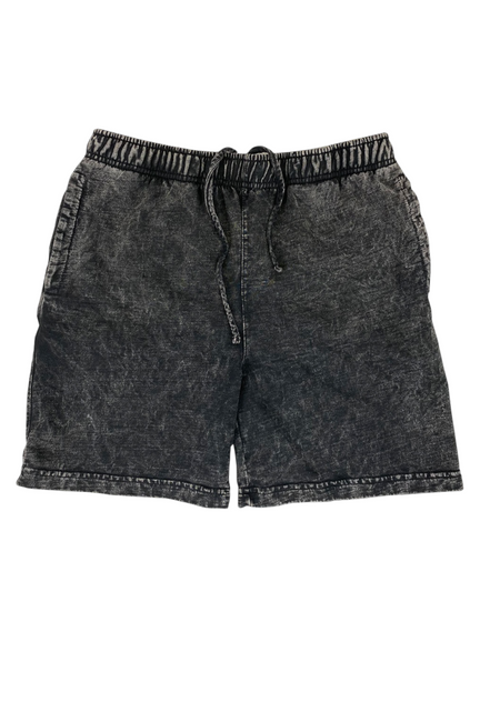 Black Mineral Wash Shorts