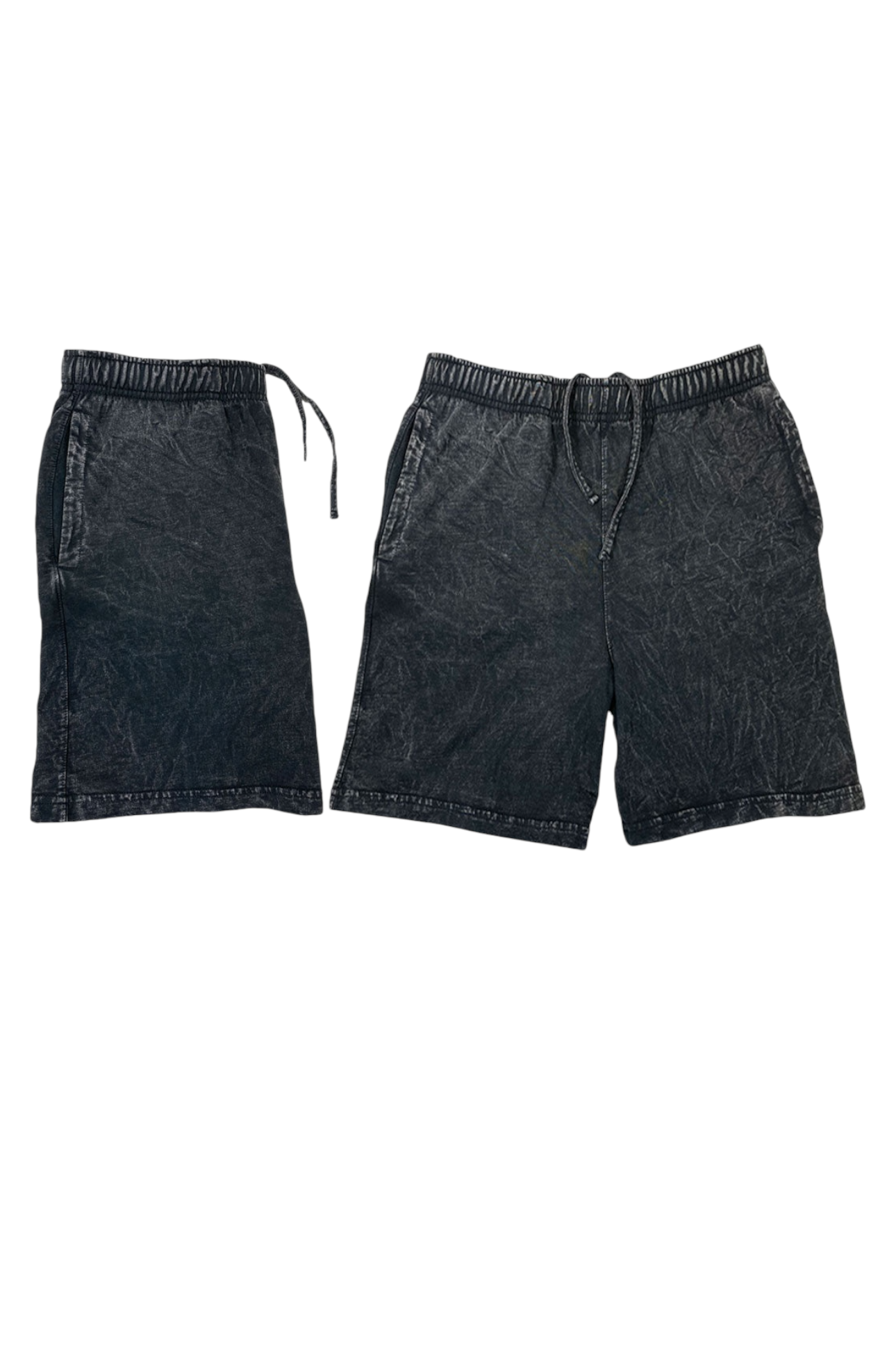 Black Mineral Wash Shorts