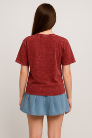 Red Mineral Wash T-Shirt