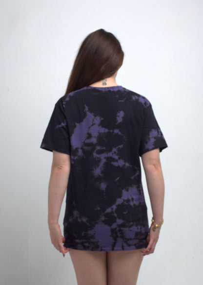 Black Purple Crystal Wash Tie Dye T-Shirt