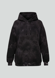 Black Crystal Wash Tie Dye Hoodie