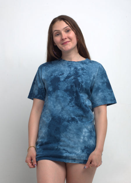 Blue Crystal Wash Tie Dye T-Shirt