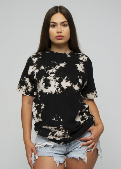 Black Khaki Crystal Wash Tie Dye T-Shirt Alstyle 1301