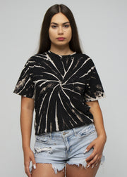 Black / Khaki Spiral Tie Dye T-Shirt