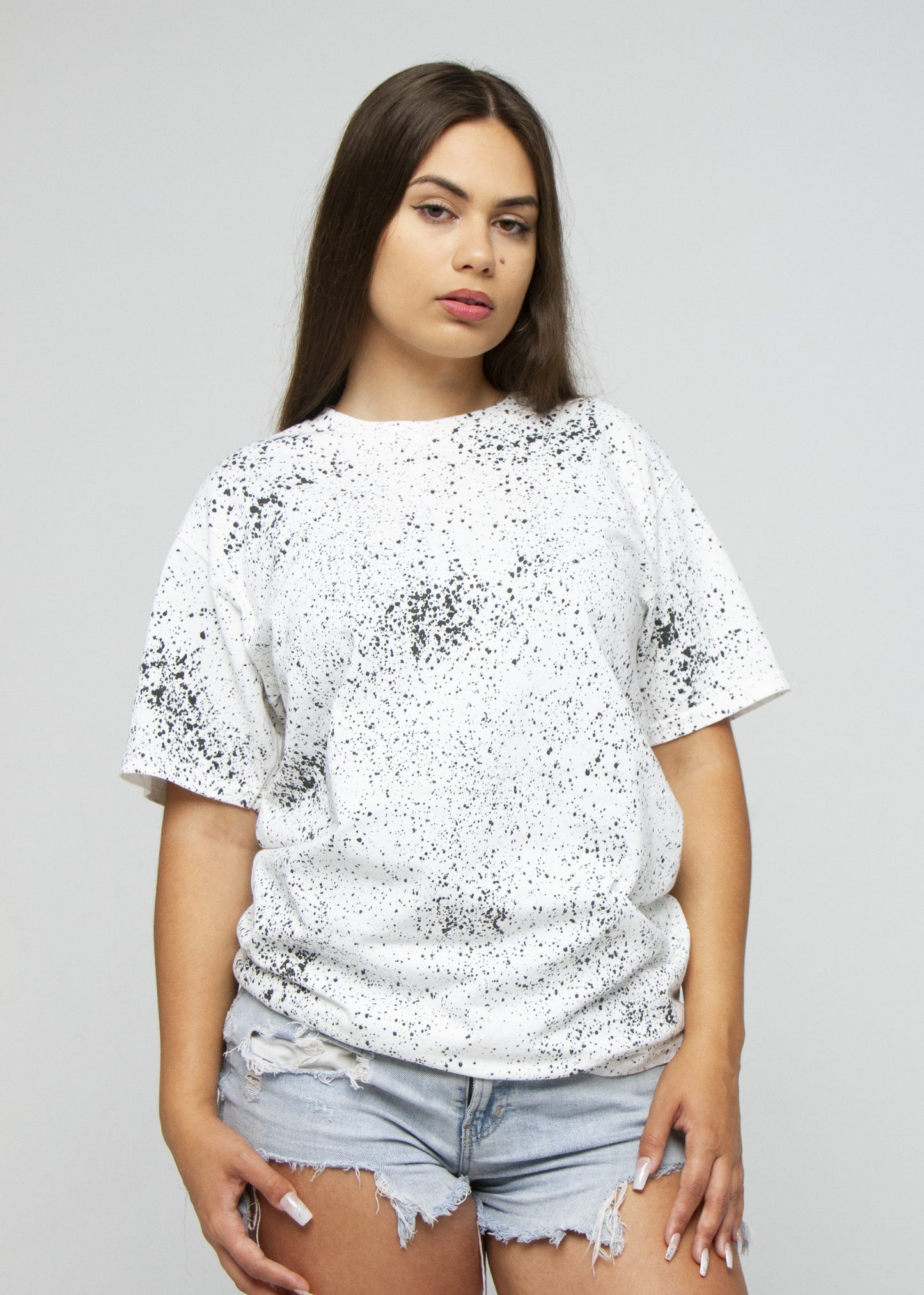 Black White Sprinkle Dye T-Shirt