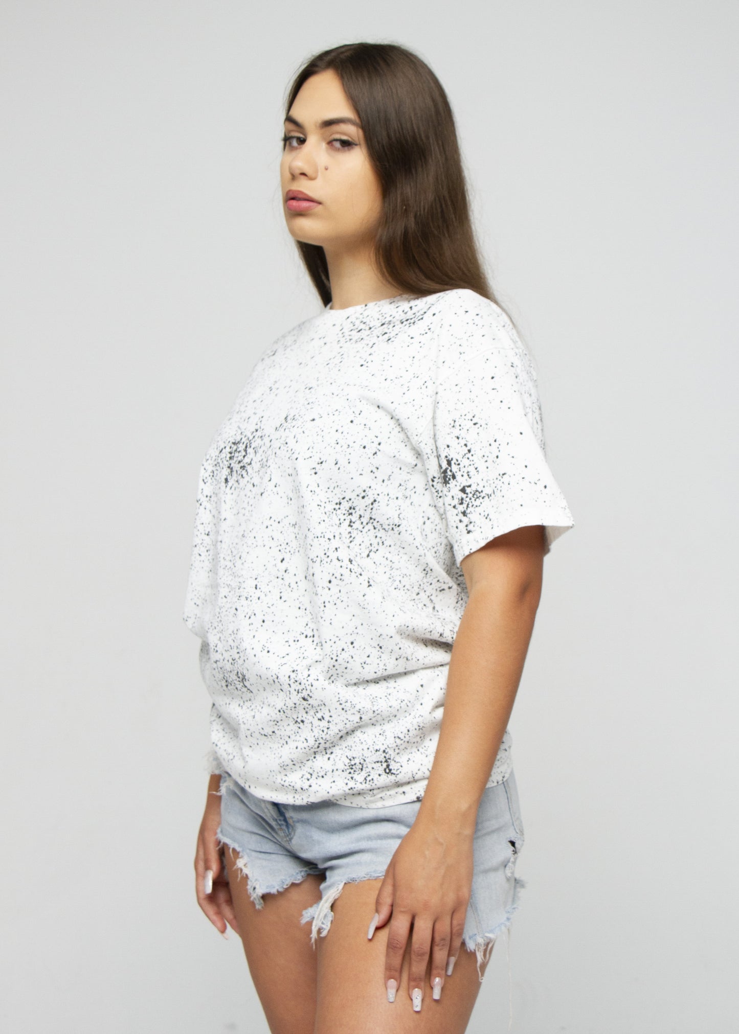 Black White Sprinkle Dye T-Shirt