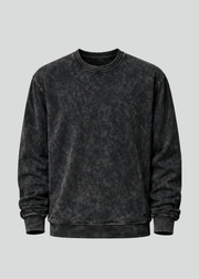 Black Mineral Wash Crewneck Sweatshirts