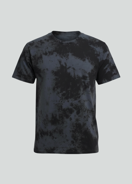 Grey Black Crystal Wash Tie Dye T-Shirt