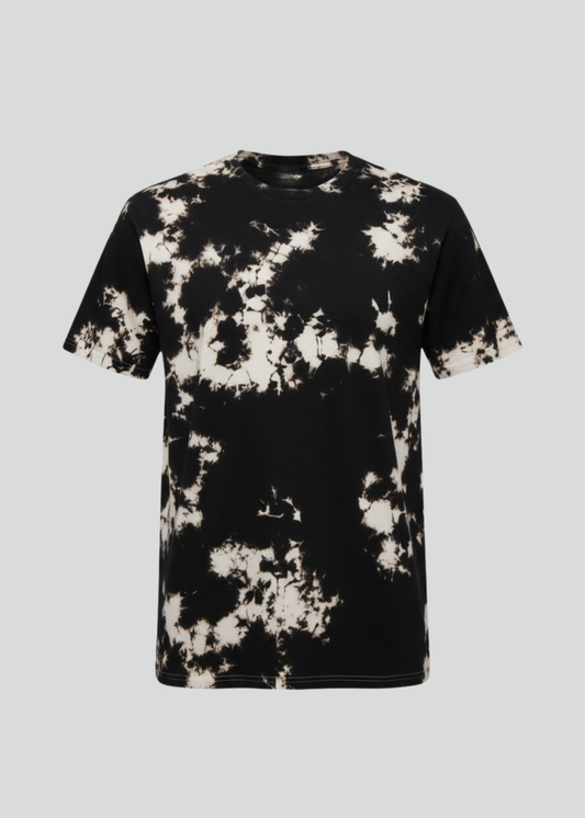 Black Khaki Crystal Wash Tie Dye T-Shirt
