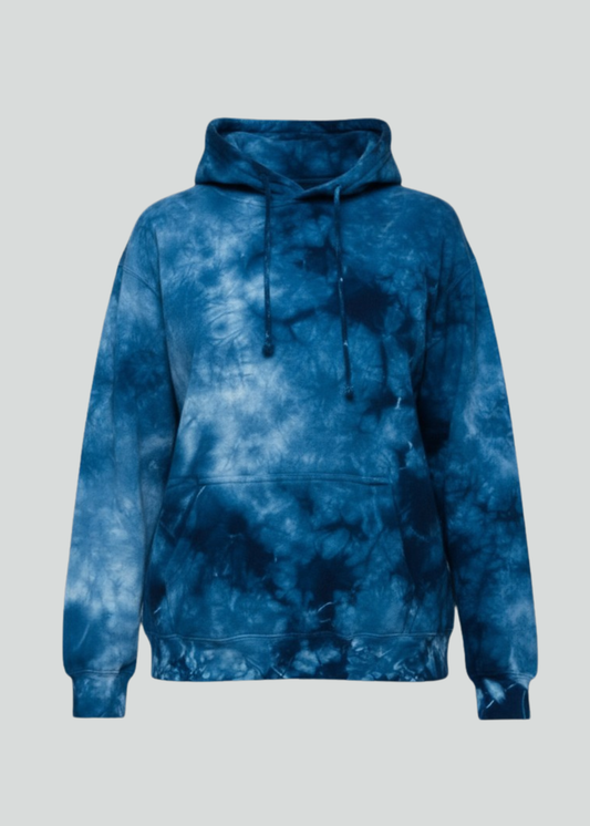 Blue Crystal Wash Tie Dye Hoodie