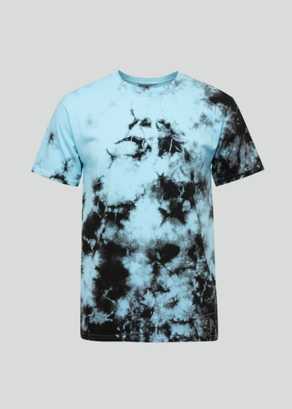 Columbia Blue Black Crystal Wash Tie Dye T-Shirt