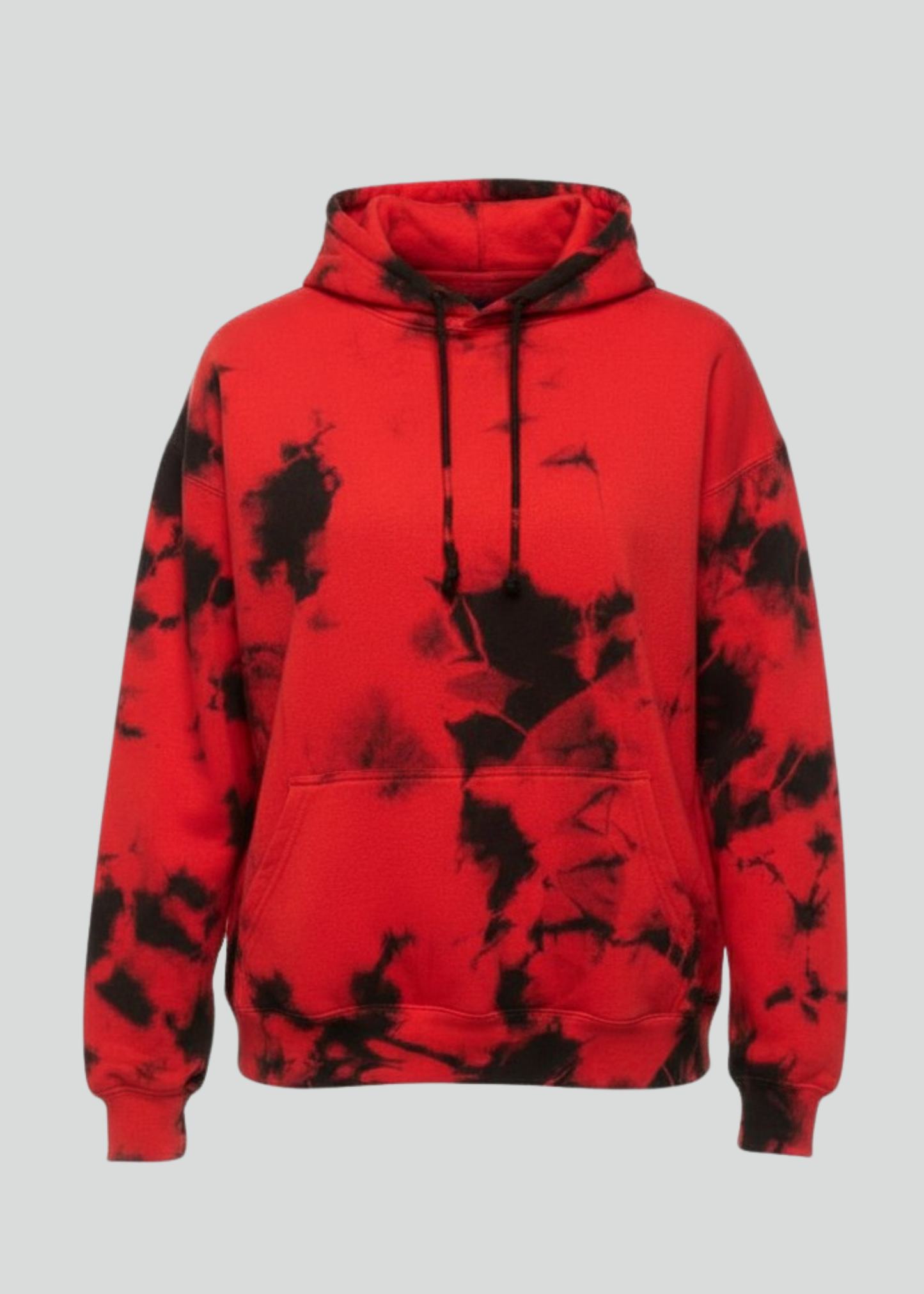 Red / Black Crystal Wash Tie Dye Hoodie