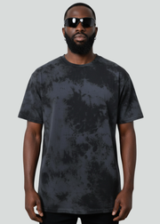 Grey Black Crystal Wash Tie Dye T-Shirt