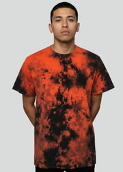 Red / Black Crystal Wash Tie Dye T-Shirt