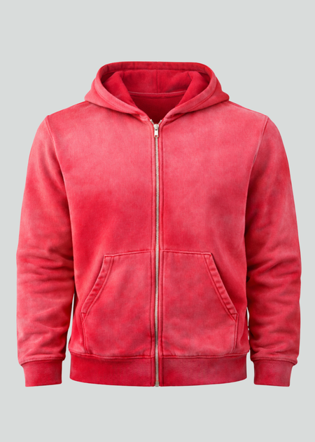 Red Potassium Spray Zip Up Hoodie