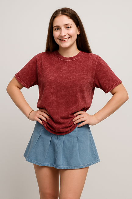 Red Mineral Wash T-Shirt