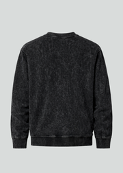 Black Mineral Wash Crewneck Sweatshirts